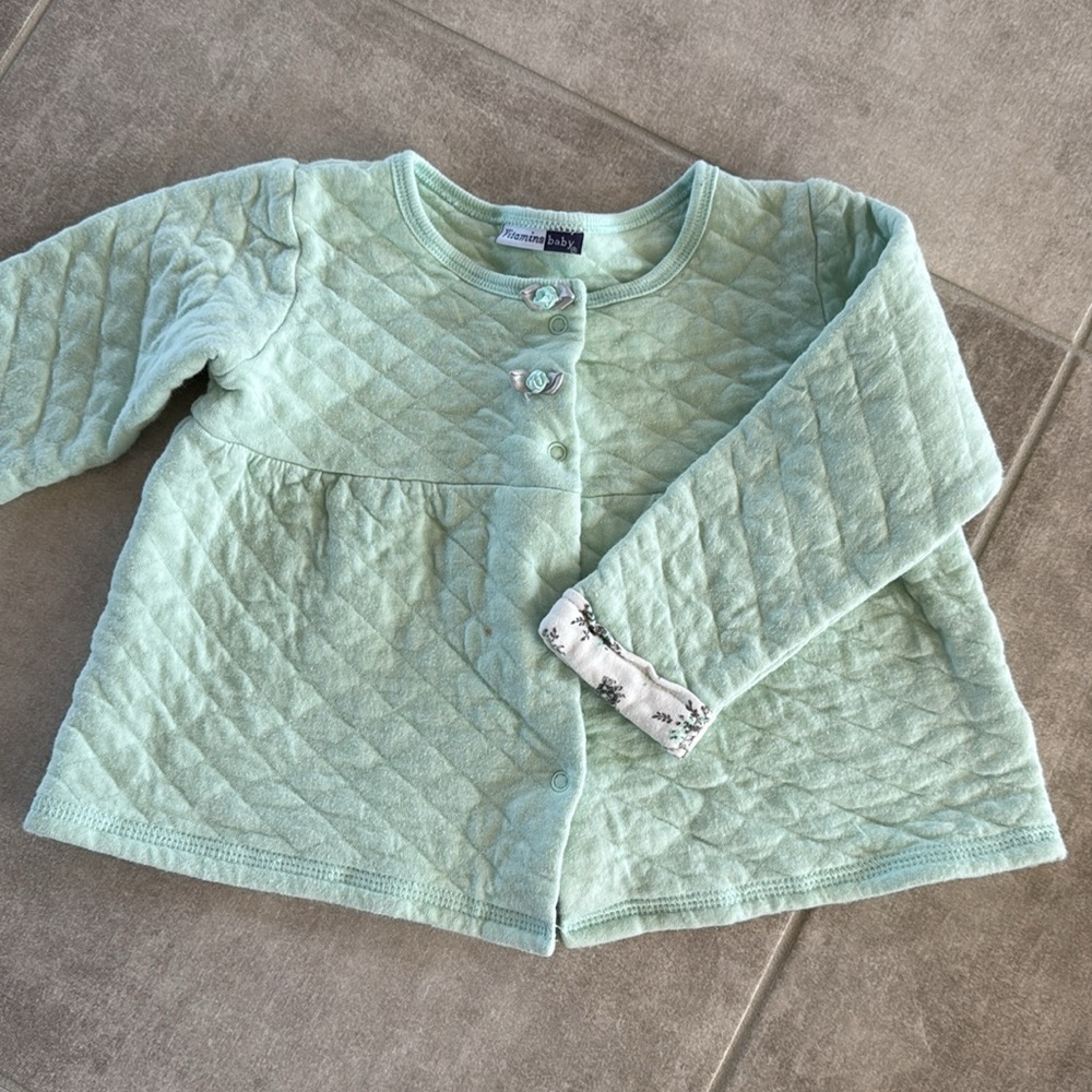*Gently Worn* Vitamins Baby- Mint Quilted Jacket & Art Class Dk. Green Top - 18M - Picture 2 of 12